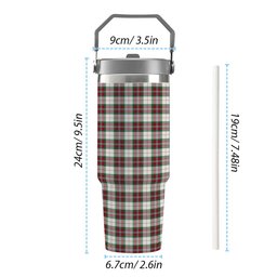 ScotsTee Shop Scottish McLean Dress Ancient Tartan Flip Straw Tumbler 20oz 30oz