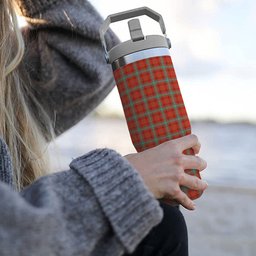 ScotsTee Shop Scottish Morrison Red Ancient Tartan Flip Straw Tumbler 20oz 30oz