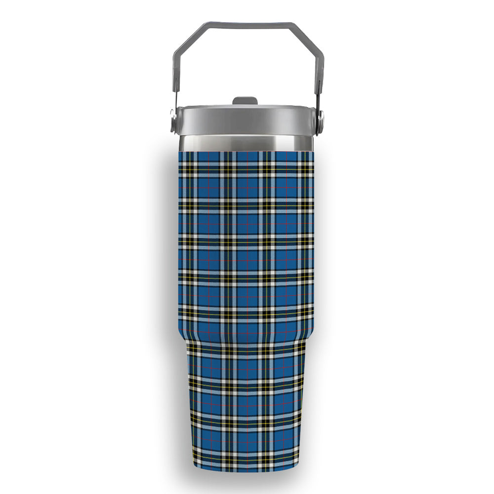 ScotsTee Shop Scottish Thomson Blue Tartan Flip Straw Tumbler 20oz 30oz