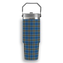ScotsTee Shop Scottish Thomson Blue Tartan Flip Straw Tumbler 20oz 30oz