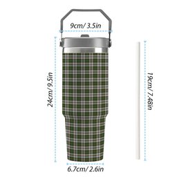 ScotsTee Shop Scottish Hay White Dress Tartan Flip Straw Tumbler 20oz 30oz