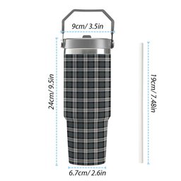 ScotsTee Shop Scottish McCandlish Arisaid Grey Tartan Flip Straw Tumbler 20oz 30oz