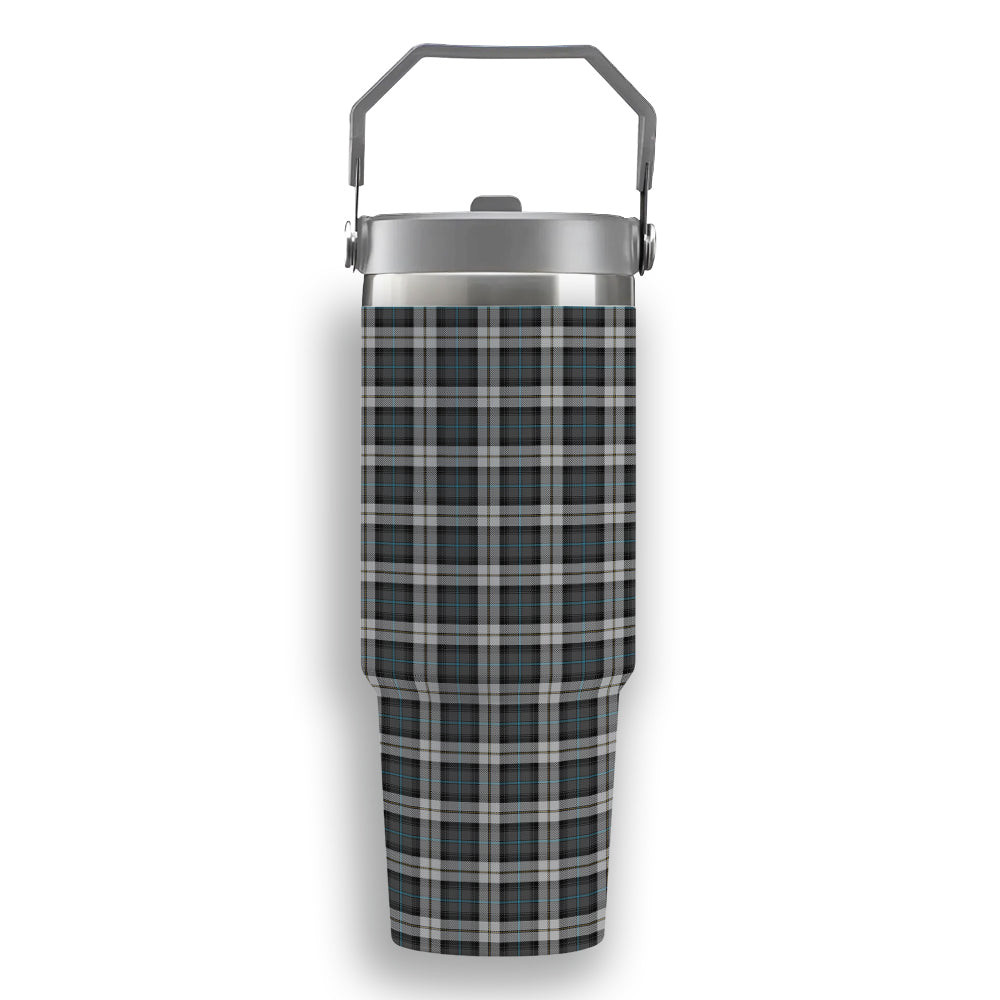 ScotsTee Shop Scottish McCandlish Arisaid Grey Tartan Flip Straw Tumbler 20oz 30oz