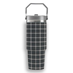 ScotsTee Shop Scottish McCandlish Arisaid Grey Tartan Flip Straw Tumbler 20oz 30oz