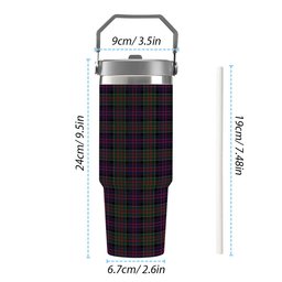 ScotsTee Shop Scottish MacDonald of Clan Ranald Tartan Flip Straw Tumbler 20oz 30oz
