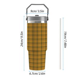 ScotsTee Shop Scottish Houston Modern Tartan Flip Straw Tumbler 20oz 30oz