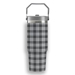 ScotsTee Shop Scottish Sandilands Grey Tartan Flip Straw Tumbler 20oz 30oz