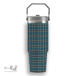 ScotsTee Shop Scottish MacThomas Blue Ancient Tartan Flip Straw Tumbler 20oz 30oz