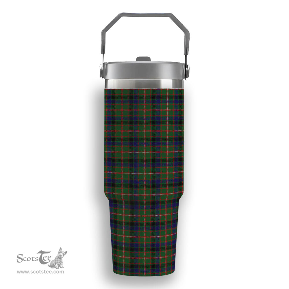 ScotsTee Shop Scottish Reid Green Tartan Flip Straw Tumbler 20oz 30oz
