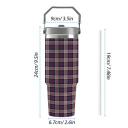 ScotsTee Shop Scottish MacDonald Pattern of Plaids Tartan Flip Straw Tumbler 20oz 30oz