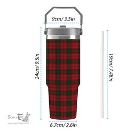 ScotsTee Shop Scottish Lindsay 3 Tartan Flip Straw Tumbler 20oz 30oz