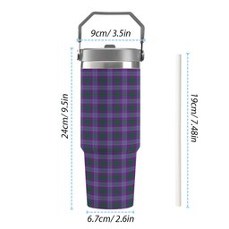 ScotsTee Shop Scottish Lang Ancient Clan Tartan Flip Straw Tumbler 20oz 30oz