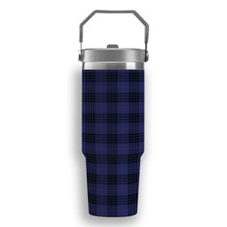 ScotsTee Shop Scottish McCoy Blue Tartan Flip Straw Tumbler 20oz 30oz