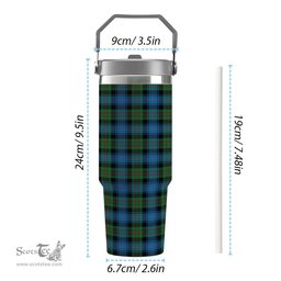 ScotsTee Shop Scottish Young Melvina Ancient Tartan Flip Straw Tumbler 20oz 30oz