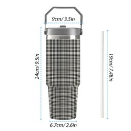 ScotsTee Shop Scottish Scott Black and White Ancient Tartan Flip Straw Tumbler 20oz 30oz