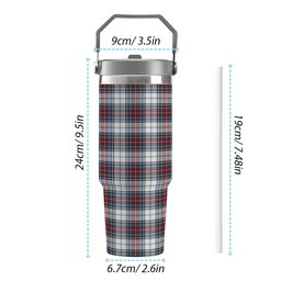 ScotsTee Shop Scottish McBeth Dress  Modern Tartan Flip Straw Tumbler 20oz 30oz
