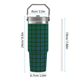 ScotsTee Shop Scottish MacKendrick Ancient Tartan Flip Straw Tumbler 20oz 30oz