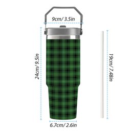 ScotsTee Shop Scottish McIvor Hunting Ancient Tartan Flip Straw Tumbler 20oz 30oz