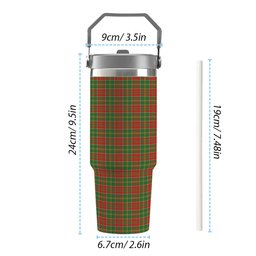 ScotsTee Shop Scottish MacDonald of Kingsburgh Ancient Tartan Flip Straw Tumbler 20oz 30oz