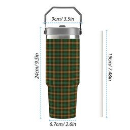 ScotsTee Shop Scottish McShane Tartan Flip Straw Tumbler 20oz 30oz