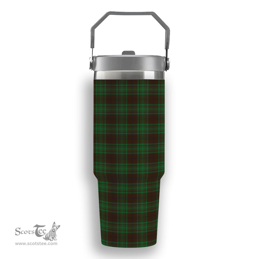 ScotsTee Shop Scottish McAlister of Glenbarr Hunting Tartan Flip Straw Tumbler 20oz 30oz