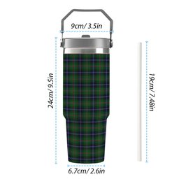 ScotsTee Shop Scottish Kirby Tartan Flip Straw Tumbler 20oz 30oz