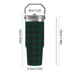 ScotsTee Shop Scottish MacAlpine 1906 Tartan Flip Straw Tumbler 20oz 30oz