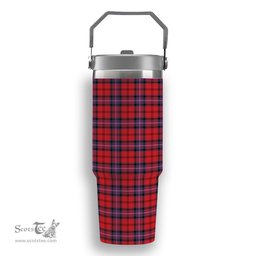 ScotsTee Shop Scottish Kelly of Sleat Red Modern Tartan Flip Straw Tumbler 20oz 30oz
