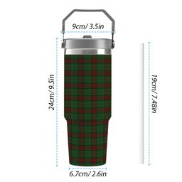 ScotsTee Shop Scottish Maxwell Hunting Tartan Flip Straw Tumbler 20oz 30oz