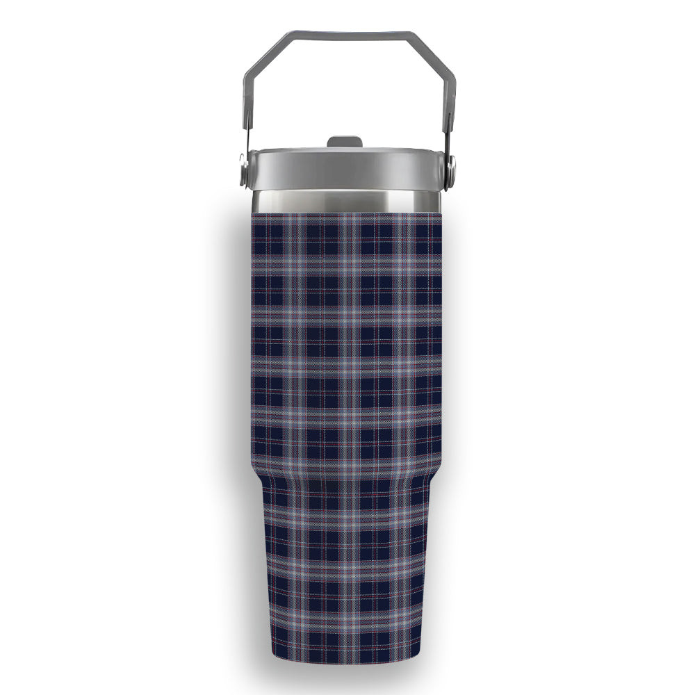 ScotsTee Shop Scottish Yokohama Takashimaya Blue Tartan Flip Straw Tumbler 20oz 30oz
