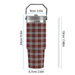 ScotsTee Shop Scottish MacPherson Dress Burgundy Dance Tartan Flip Straw Tumbler 20oz 30oz