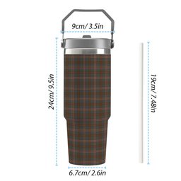 ScotsTee Shop Scottish Kennedy Weathered Tartan Flip Straw Tumbler 20oz 30oz