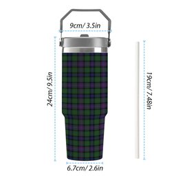 ScotsTee Shop Scottish Rankine Tartan Flip Straw Tumbler 20oz 30oz