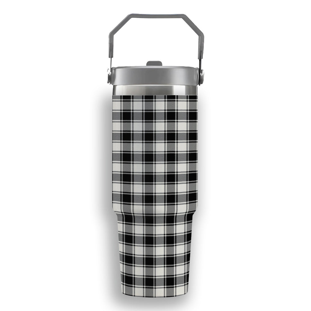 ScotsTee Shop Scottish McPhee B&W Ancient Tartan Flip Straw Tumbler 20oz 30oz