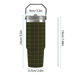 ScotsTee Shop Scottish Symington Tartan Flip Straw Tumbler 20oz 30oz