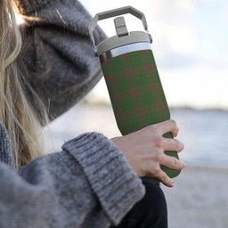 ScotsTee Shop Scottish MacAlister of Glenbarr Hunting Ancient Tartan Flip Straw Tumbler 20oz 30oz