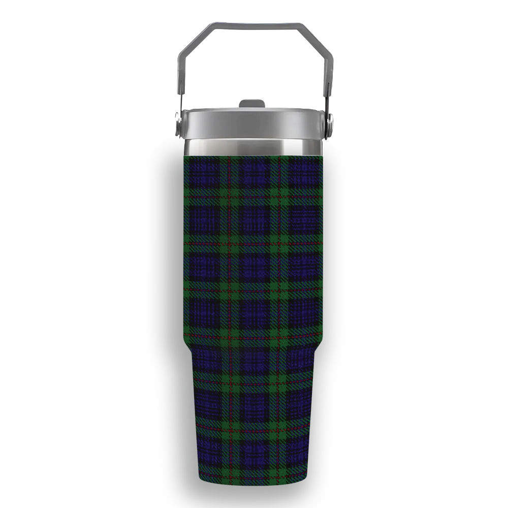 ScotsTee Shop Scottish MacKinlay 2_4 black stripes Tartan Flip Straw Tumbler 20oz 30oz
