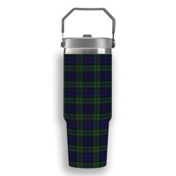 ScotsTee Shop Scottish MacKinlay 2_4 black stripes Tartan Flip Straw Tumbler 20oz 30oz