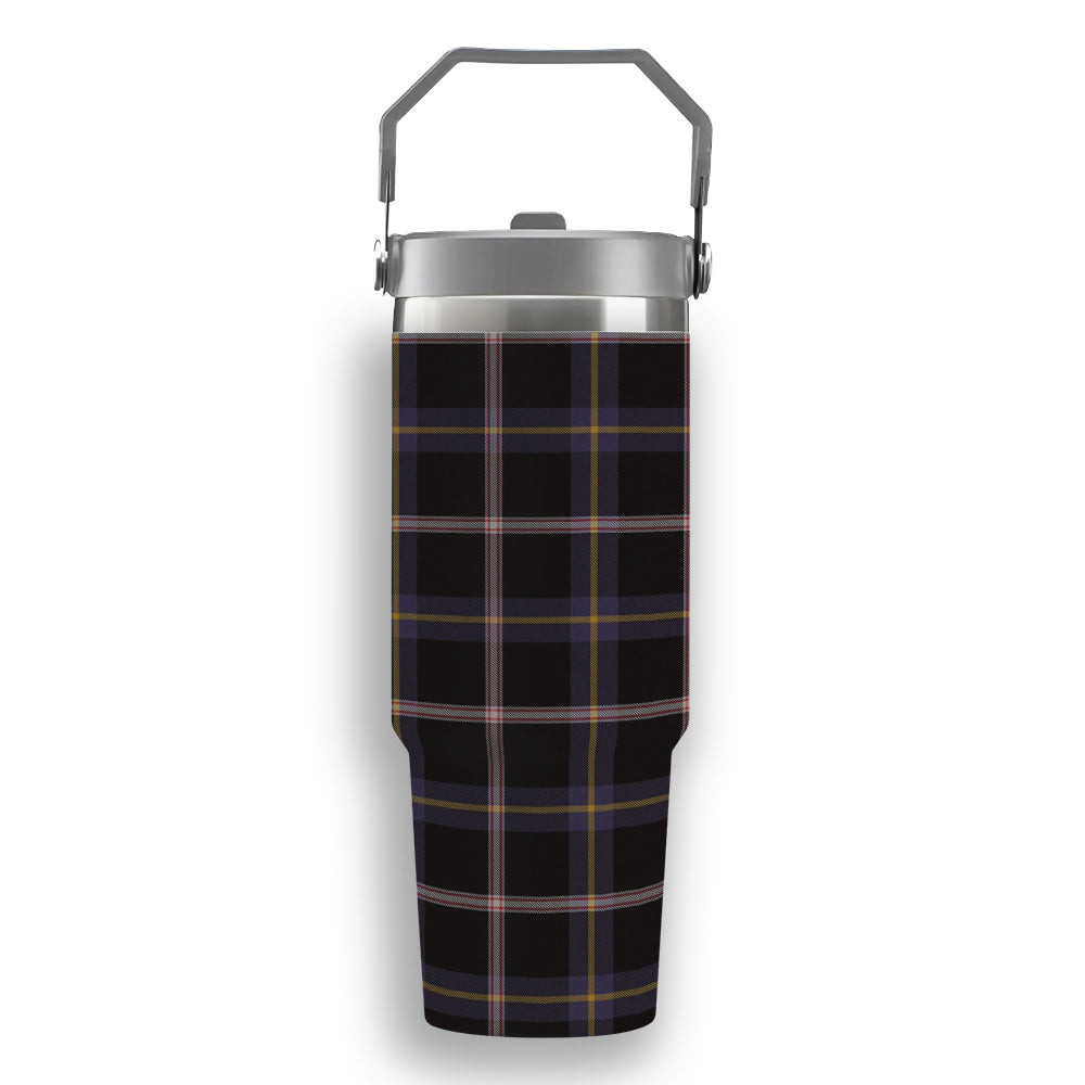 ScotsTee Shop Scottish Navy Dress Blue Tartan Flip Straw Tumbler 20oz 30oz