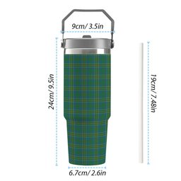ScotsTee Shop Scottish Hunter of Hunterston Ancient Tartan Flip Straw Tumbler 20oz 30oz