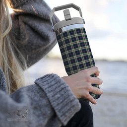 ScotsTee Shop Scottish McLeod Of Californian Tartan Flip Straw Tumbler 20oz 30oz