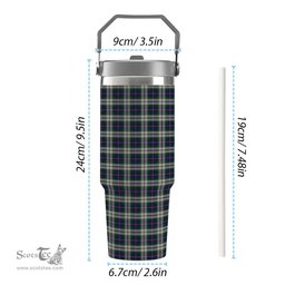 ScotsTee Shop Scottish McLeod Of Californian Tartan Flip Straw Tumbler 20oz 30oz
