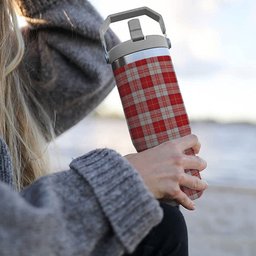 ScotsTee Shop Scottish Menzies 3 Tartan Flip Straw Tumbler 20oz 30oz