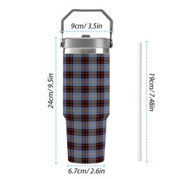 ScotsTee Shop Scottish Rutherford Ancient Tartan Flip Straw Tumbler 20oz 30oz