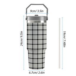 ScotsTee Shop Scottish McFarland Black White Ancient Tartan Flip Straw Tumbler 20oz 30oz
