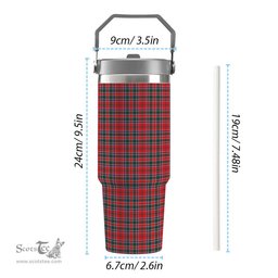 ScotsTee Shop Scottish McDonald of Lochmaddy Modern Tartan Flip Straw Tumbler 20oz 30oz