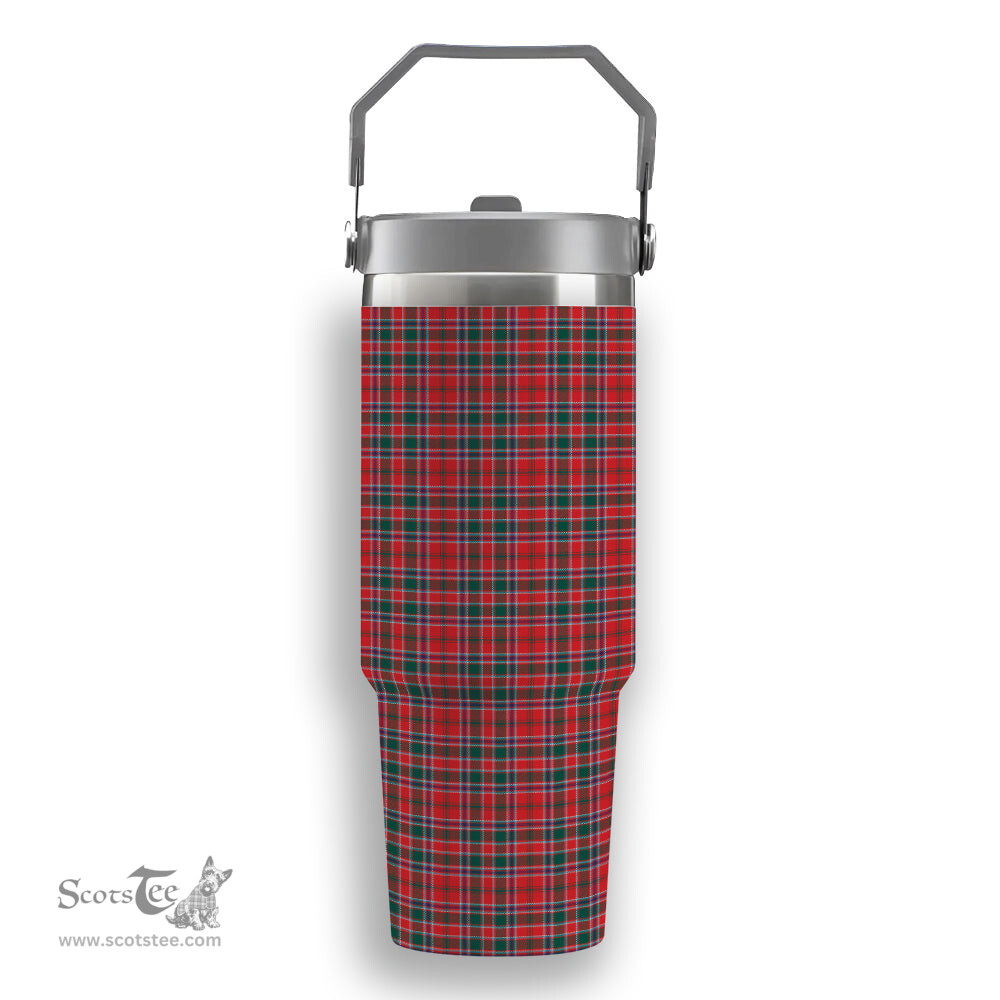 ScotsTee Shop Scottish McDonald of Lochmaddy Modern Tartan Flip Straw Tumbler 20oz 30oz