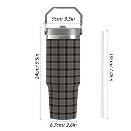 ScotsTee Shop Scottish Sobieski-Stewart Tartan Flip Straw Tumbler 20oz 30oz