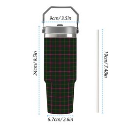 ScotsTee Shop Scottish Hall from Springbrook and Newtown Tartan Flip Straw Tumbler 20oz 30oz