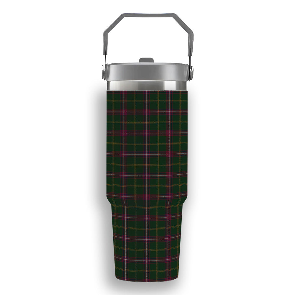 ScotsTee Shop Scottish Hall from Springbrook and Newtown Tartan Flip Straw Tumbler 20oz 30oz